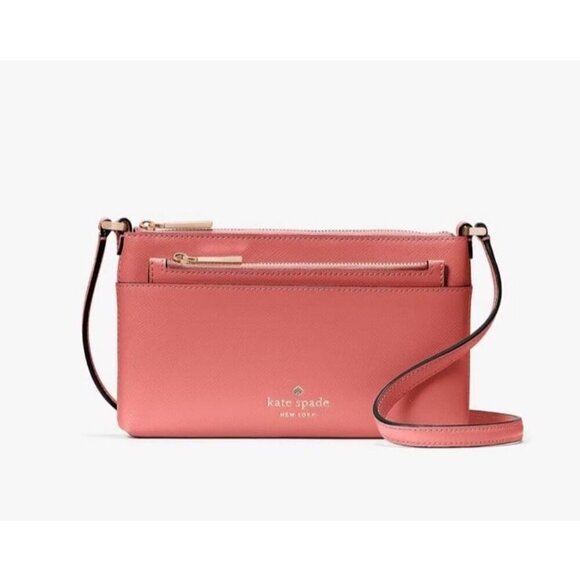 NWT Authentic Kate Spade Sadie Crossbody Bag Set Peach Nectarine Pink Purse - Picture 1 of 6